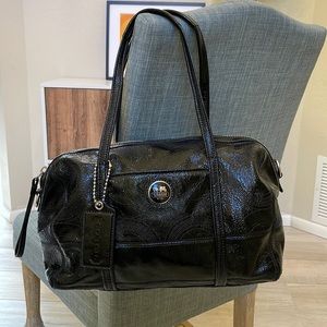 EUC black patent leather Coach bag